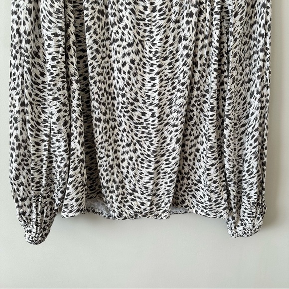 Anthropologie-Cascias Leopard Print Off Shoulder Top (Size:Large) - Picture 7 of 9